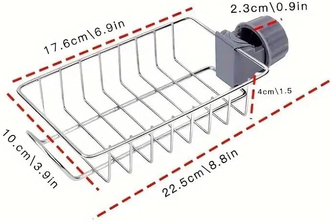 Storn Faucet Rack | 2-in-1 Sink Organizer for Kitchen & Bathroom | Adjustable Faucet Storage Rack for Sponge, Soap & Cleaning Accessories 1