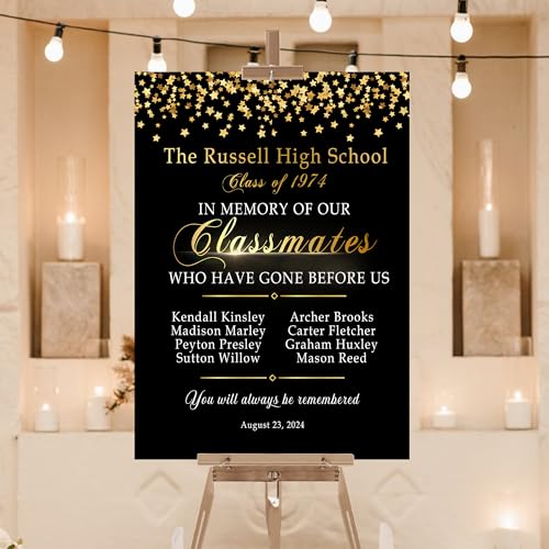 Customizable High School Reunion In Memory of Classmates Poster In Memory of ClassmatesSign Classmates Who Have Gone Before Us Broad Sign Class Reunion decorations Design 4