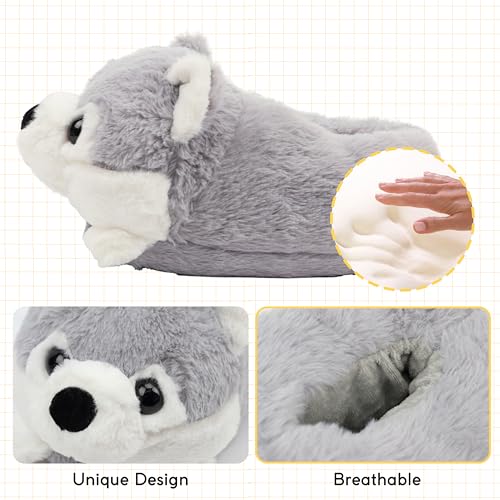 Image of Women Animal Slippers Cute Plush House Shoes Warm Novelty Cartoon | Slippers Gifts for Birthday Christmas