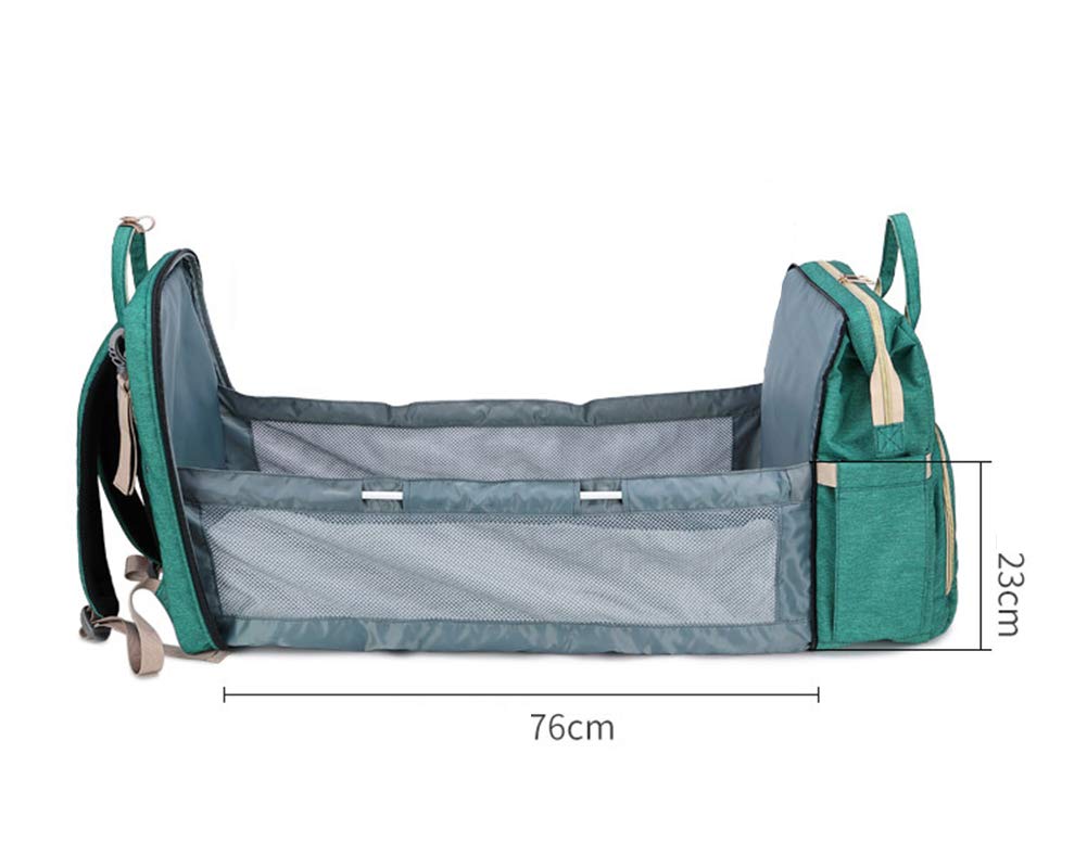 Borsa Fasciatoio 2 In 1 Portatile Multifunzionale Lettini da Viaggio Culla Portatile Zaino Mamma Impermeabile Grande Capacità Grigio chiaro 32 * 14 * 41CM