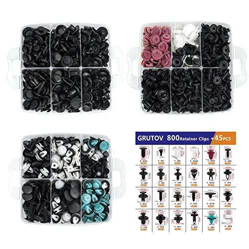 Image of 845PCS Car Retainer Bumper Clips Automotive Push Pins Body Clips Plastic Door Trim Clamp Assortment for Honda Ford Toyota GM Chrysler BMW Benz Nissan Subaru