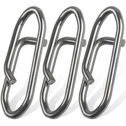 JSHANMEI Fishing Power Speed Clips 50pcs Fishing Clips High Strength Stainless Steel Speed Clip for Fishing Lure Quick Change Fast Link Fishing Snap Clips Connector Tackle #S