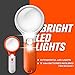 Dicfeos 3X/45X Magnifying Glass with 3 LED Book Light, 75mm Anti-Scratch Optical Grade Glass Lens, 4.1 Ounce Lightweight, Brings Fun for Kids and Elders (Orange)