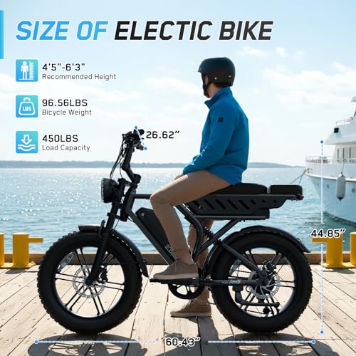 Image of Electric Bike for Adults, 20 inch x4.0 Fat Tire Retro E Bike | 1500W Peak Motor,Removable 48V 15Ah Battery,Range 65 Miles,Ebike with Suspension,for Commuting,Mountain,Off-Road