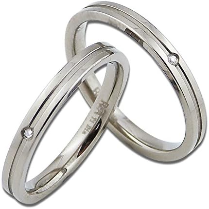 [ラアモーレエテルノ] マリッジリング ペアリング 指輪 チタン ジュエリー アクセサリー センターライン ダイヤモンド プレゼント