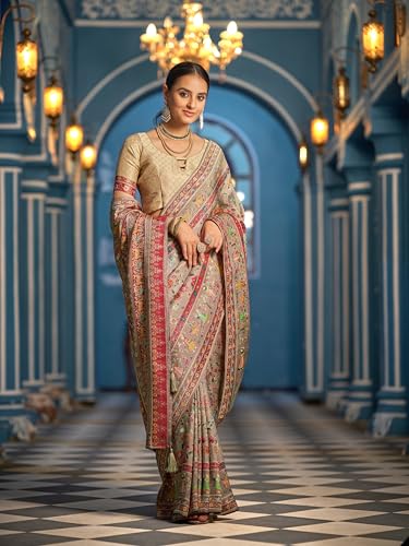 Image of SWORNOF Womens Kanjivaram Banarasi Silk Saree Kanchipuram Patola saree