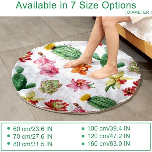 Tapis de chambre succulent 70cm avec envers antidérapant et doux