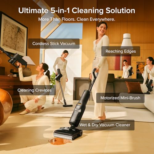Image of roborock F25 ACE Combo Wet Dry Vacuum Cleaner, 5-in-1 Cordless Stick Vacuum Mop, Smart Hard Floor Washer with 180 Lie-Flat, AI Assitant Wheels, Self Cleaning, 65 min Runtime, Whole House Cleaning