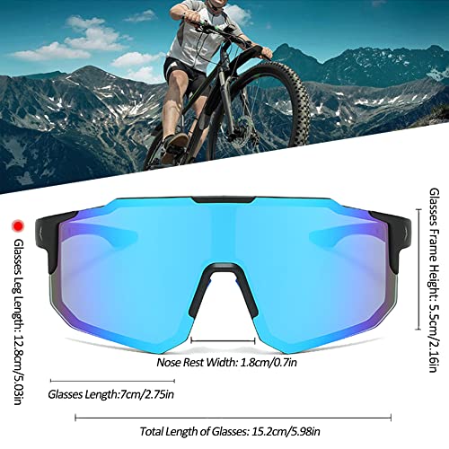NAMIS Gafas de Sol de Deportivas Gafas Sol Polarizadas Ciclismo Hombre Mujer Gafas Ciclismo Fotocromaticas para Deporte y Aire Libre Conducir Pesca Ski Esquiar Golf Correr Corriendo MTB (Azul) - imagen 6