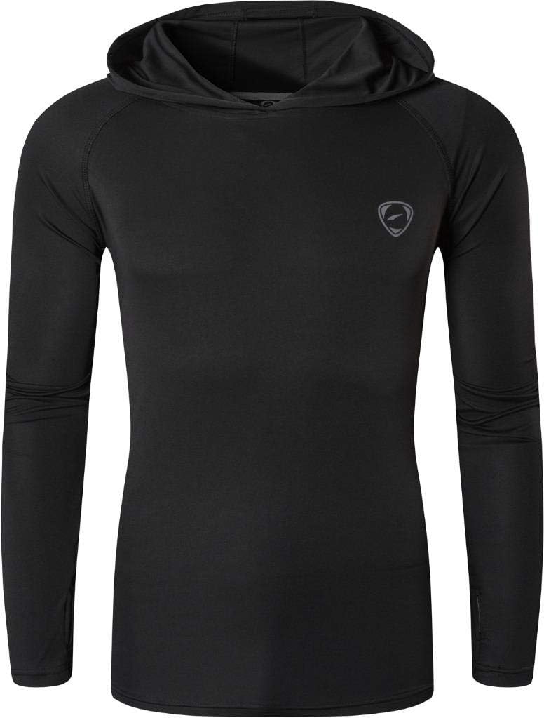 3 Pack Long Sleeve Hoodie Shirts for Men Quick Dry Moisture Wicking UV Sun Protection T-Shirts for Workout Athletic Gym LA271