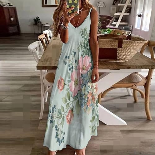 Robe bohème femme col en V chic imprimé champêtre d'été - 3