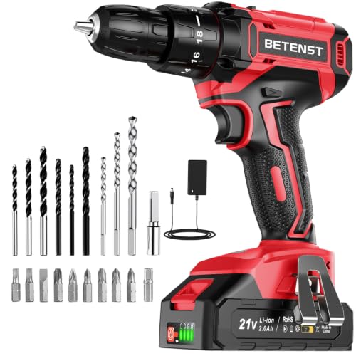 BETENST Taladro Atornillador a Batería 21V con Batería 2000mAh