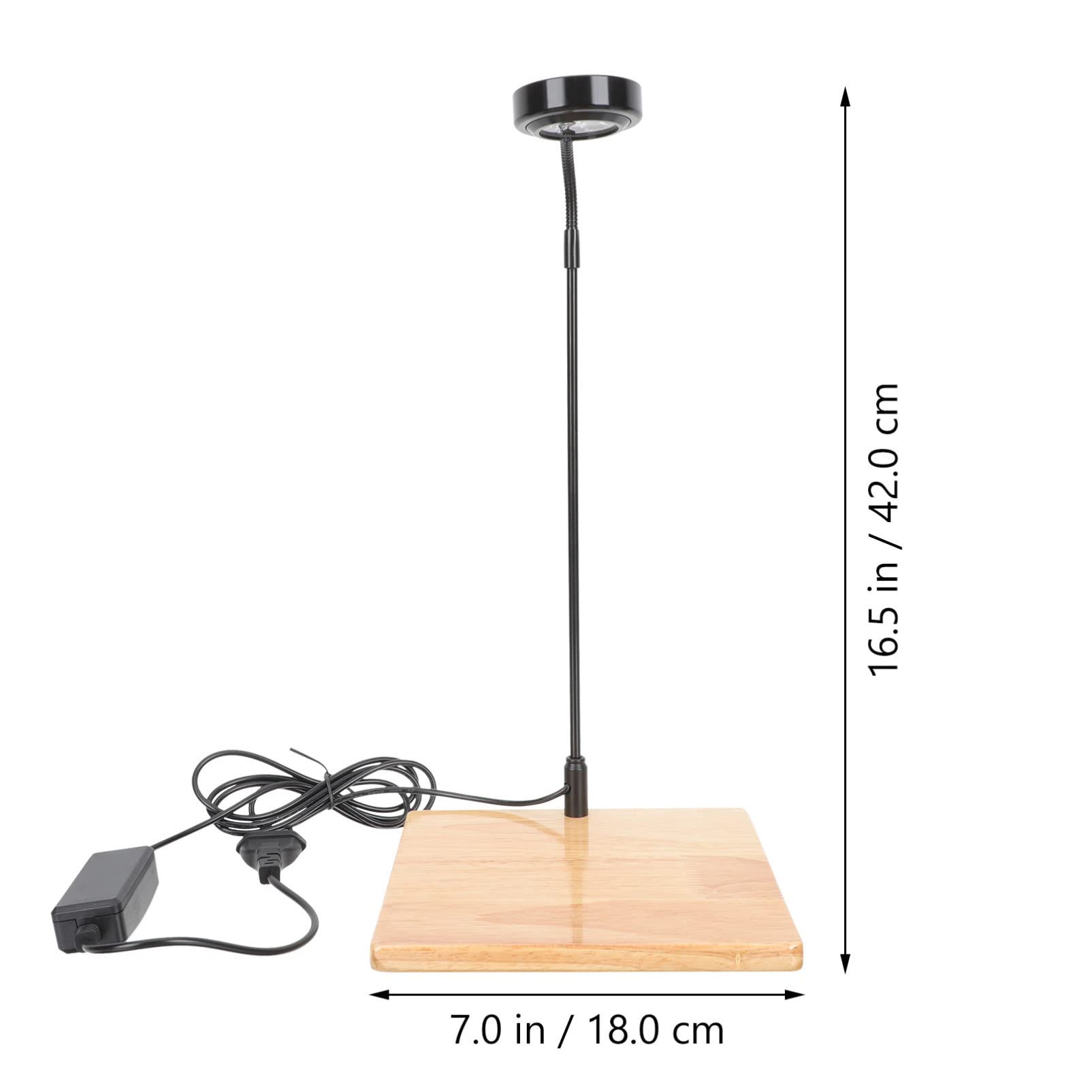 BESPORTBLE Luz Led Para Peceras Base De Madera Lámpara Acuario 3w Ideal Para Plantas Acuáticas