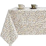 BESCH Mantel Antimancha Tela Algodón Rectangular Impermeable Lavable y Fácil de Limpiar Fabricado en España - Mantel Hule al Corte Antimanchas para Mesas Tamaño 100x140cm