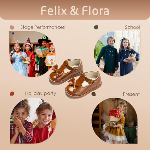 Image of Felix & Flora Toddler Little Girl Mary Jane Dress Shoes - Ballet Flats for Girl Party School Shoes