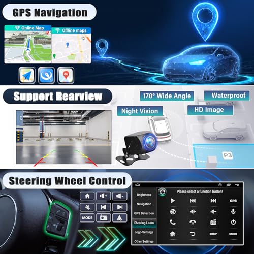 Radio auto doble din con pantalla táctil de 10 pulgadas miniatura 3