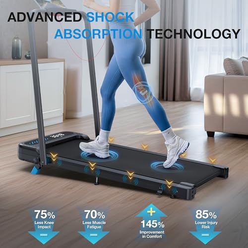 WELLFIT Foldable Under-Desk Walking Pad with 350 lb Capacity — view 7