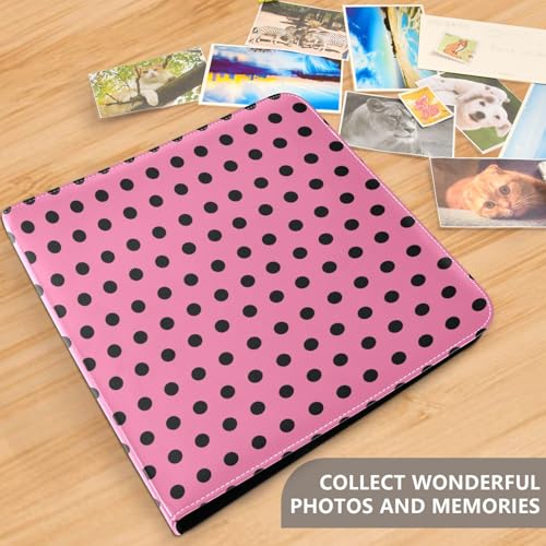 Álbum de Fotos Adhesivo DIY Scrapbook con Puntos, Color Rosa y Negro, 3 Anillas, 40 Páginas, 8x10 para Recuerdos miniatura 5