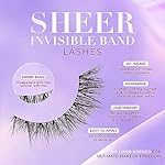 Lilly Lashes Sheer Band, False Eyelashes w/Invisible Band Lashes, Half Lashes Natural Look, Half Lash Cateye Style, Clear Band Lashes, Reusable Eyelashes 20x, Lash Glue not Included, 13mm (Playful) - Image 3