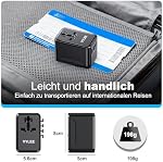 VYLEE Universal Travel Adapter, Type D/G/C/I/A International Adaptor with 2 USB C 2 USB A, Worldwide Charger for Europe UK Maldives Sri Lanka India Nepal Ghana Zimbabwe Tanzania Nigeria (Black)