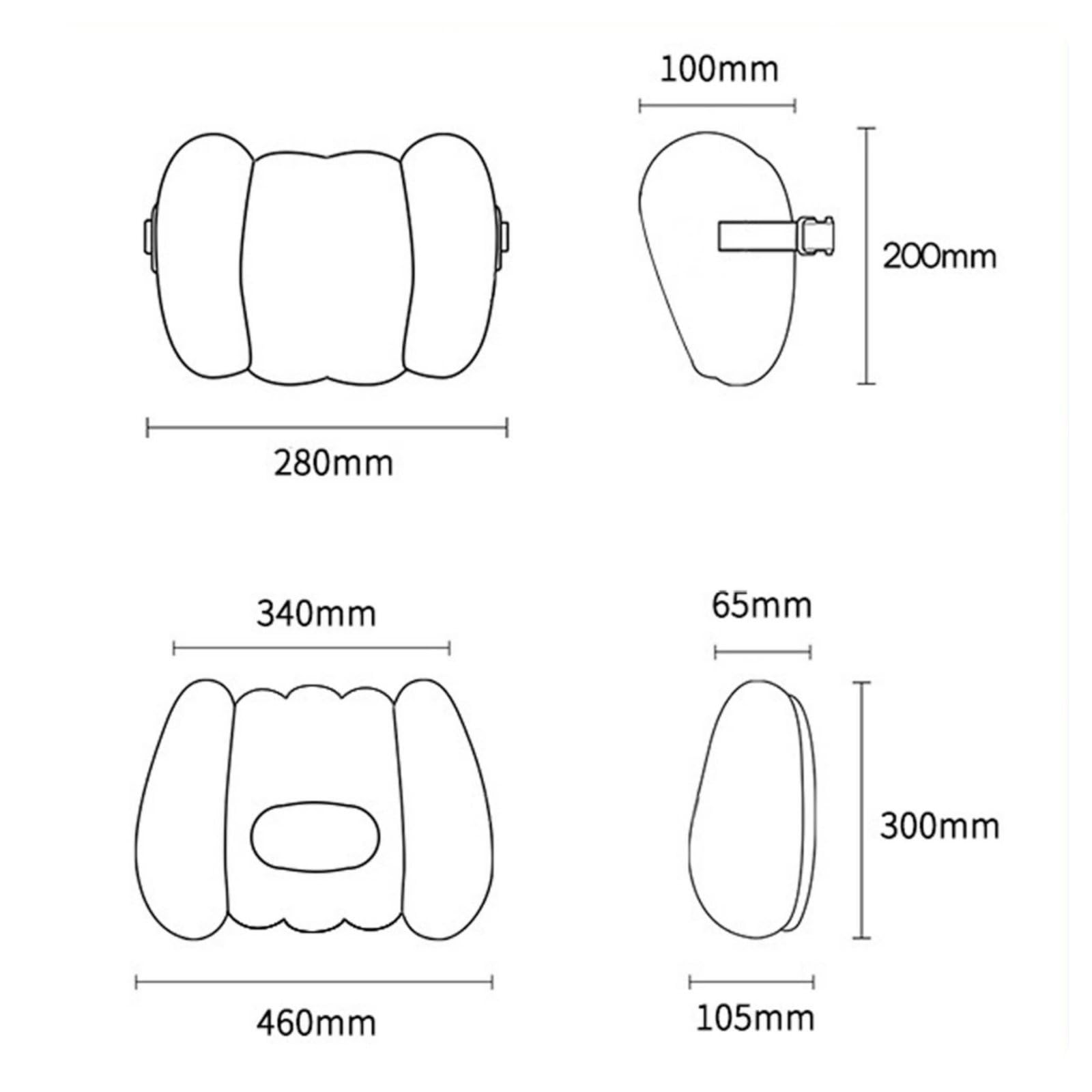 Generic Cuscino Massaggiante Auto Cuscino Sedile Supporto Schiena Poggiacollo Memoria Forma con Massaggio a Vibrazione Regolabile Design 3D Che Materiale in