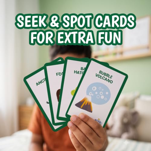 Image of The Curious Bees - Seek & Spot Puzzle & Game - Dino Puzzle | 60 Pieces + 10 Seek Cards | Gifts for Boys and Girls Ages 4-8 | BIS Approved | Made in India