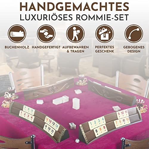 Rummy Helena Wood Art, Handgefertigtes Oval Set aus Holz