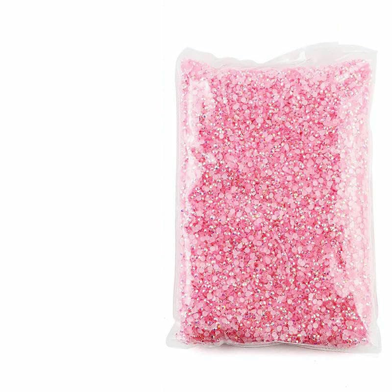 Strass in resina per decorazioni di abbigliamento, gemme di per unghie, senza hotfix, con retro piatto, colla su strass, accessori - Rosa AB - 3,0 mm - 50.000 pezzi