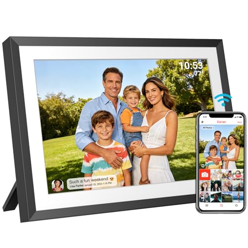 Image of 32GB FRAMEO 10.1 Inch Smart WiFi Digital Photo Frame 1280x800 IPS LCD Touch Screen, Auto-Rotate Portrait and Landscape, Share Moments Instantly via Frameo App from Anywhere