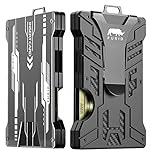 Wallet for Men Slim-Minimalist-Aluminum-Metal-Wallet with 1 Clear Window ID Badge Holder, RFID Block