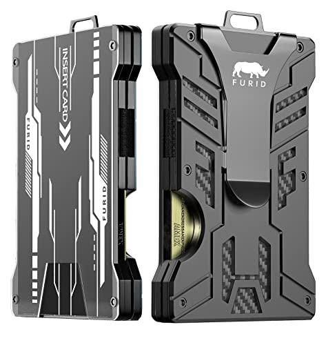 Wallet For Men Slim-Minimalist-Aluminum-Metal-Wallet With 1 Clear Window Id Badge Holder, Rfid Blocking Wallet With Money Clip, Credit Card Holder Tactical Wallet #TOP5