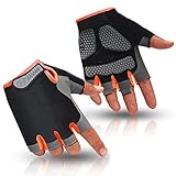 HuwaiH Cycling Gloves Men's/Women's Mountain Bike Gloves Half Finger Biking Gloves Anti Slip Shock...