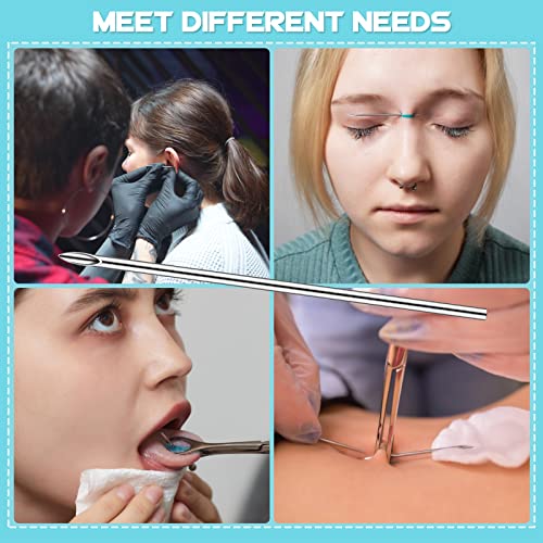 Body Piercing Needles - WZPB 100Pcs Ear Nose Piercing Needles Mixed Sizes Hollow Needles 12G 14G 16G 18G 20G Disposable Piercing Needles for Ear Nose Lip Eyebrow Belly Body Piercing Kit Supplies