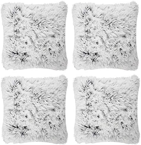 Adore 4 x Super Soft Faux Fur Cushion Cover Covers Cuddly Shaggy 43x43cm, Red