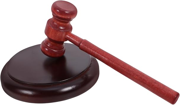 Wooden Judge Gavel Set with Base, Sturdy Coffee- Hammer for Lawyer and Auction Use, Sturdy Vintage-Style Design, Easy Storage for Office or Collection