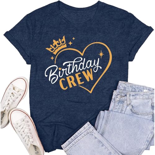 SUWATOIN Birthday Shirts for Women Birthday Queen Bday Crew Tshirt
