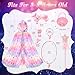 Fedio Mermaid Toys Princess Dress up for Girls,Mermaid Light Up Princess Cape Set,Toddler Dress up Toys Christmas Birthday Halloween Gifts for 3-8 Years Old