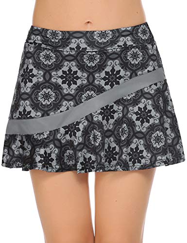 Ekouaer Athletic Mini Skort for Women Pleated Golf Skirts with Pockets Aline Sports Hiking Skirt