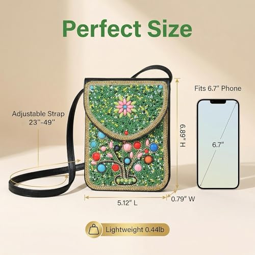 Image of Small Crossbody Bags for Women Designer Cell Phone Bag Boho Shoulder Wallet Purse