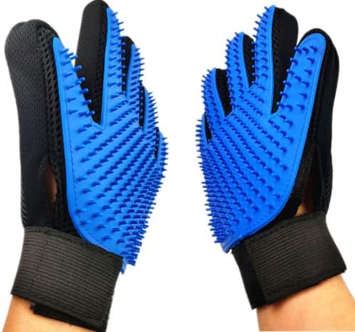 Pet Hair Remover Gloves - Gentle Grooming Bathing Gloves - Enhanced Five Finger Design - Effective Removal of Dog and Cat Hair - Long…