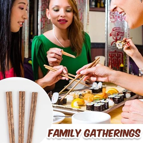 Miniatura 6 de Kinetox Palillos Chinos 10pares Reutilizables Palillos De Madera Sushi Chopsticks Apto Para Lavavajillas Platos Asiáticos De Arroz Y Fideos De Sushi Para Principiantes Amarillo Parduzco