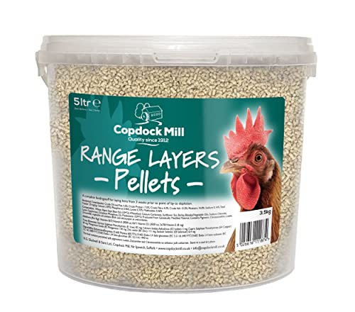 Copdock Mill Range Layers Granulés Aliments pour volaille 5 litres - Nourriture pour volailles et Poules Adultes et volailles pondeuses, Canards, oies, Bantams - 100% Naturel Cover