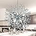 Lustre 9 Lumières doré Pendentif Luxueux Moderne Hauteur Réglable Pissenlit Suspendus Lampes en Cristal Lampe Suspendue pour Table à Manger de Chambre à Coucher-Argent_9 têtes