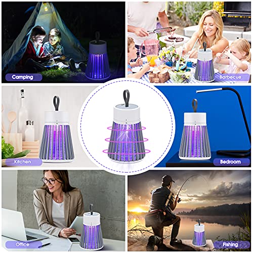 Bug Zapper For Indoor & Outdoor - Rechargeable Mosquito And Fly Killer With Led Light, Portable Electric Mosquito Zapper For Home Bedroom Camping, Mosquito Trap Up To 6 Hours Of Battery #TOP6