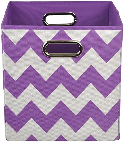 Modern Littles BRISTOR101 Color Pop Chevron Folding Storage Bin Purple