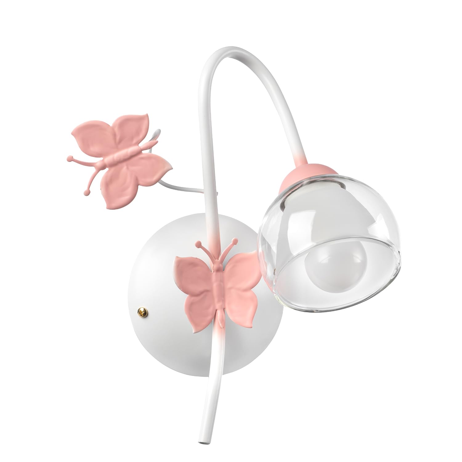 Onli Bianco E Rosa Aplique De Una Luz De Metal Mariposas Pintadas En Blanco/Rosa