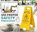 Alpine Caution Wet Floor Signs 5 Pack - 24 Inch, High Visibility Yellow Slippery When Wet Sign - Bilingual Safety Warning Sign to Easily Avoid Slippery Accidents in High Traffic Areas