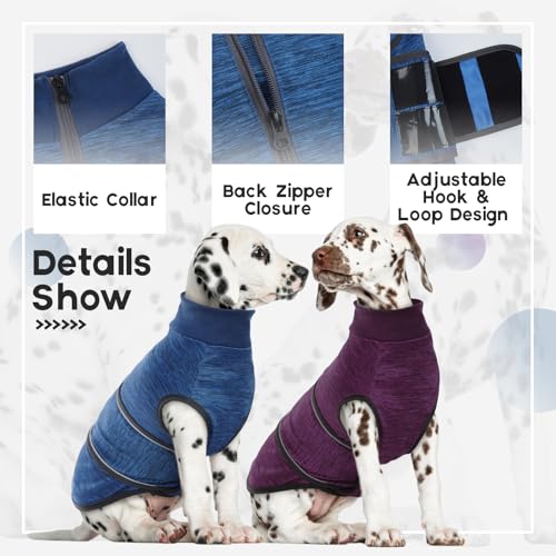 Image of Dog Anxiety Jacket - Blue, Large - Adjustable Anxiety Relief Coat Wraps for Fireworks, Thunder, Travel, Separation, Soft Dog Calming Vest Anti Anxiety Shirt for Basset Hound, Siberian Husky
