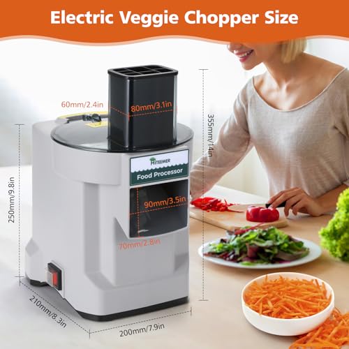 Hiteemer 5 in 1 Electric Vegetable Chopper, Multifunctional Commercial Vegetable Dicer Fruit Slicer Food Processor Stainless Steel Automatic Cutter for Onion Shredder Potato Slicer