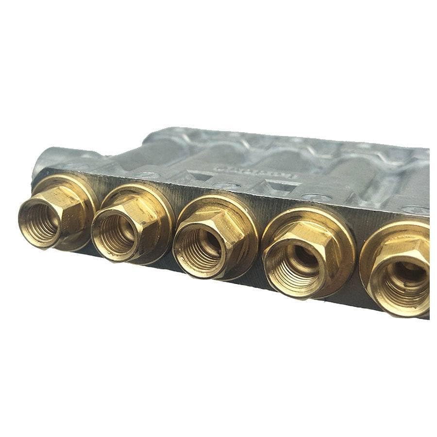 Air Pneumatic Aluminium Adjustable 5 Ways Volumetric Oil Distributor Injector Manifold Block
